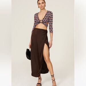 Ronny Kobo Geometric Knit Crop Top